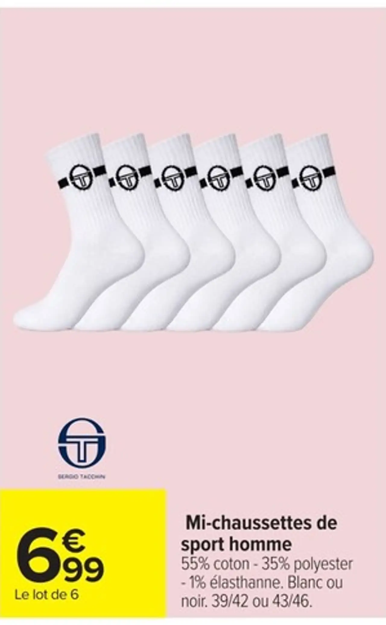 Mi-chaussettes de sport homme Sergio Tacchini