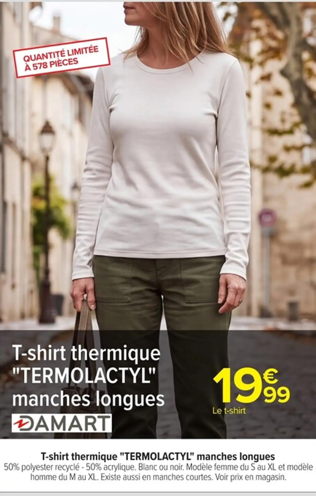 T-shirt thermique "TERMOLACTYL" manches longues Damart