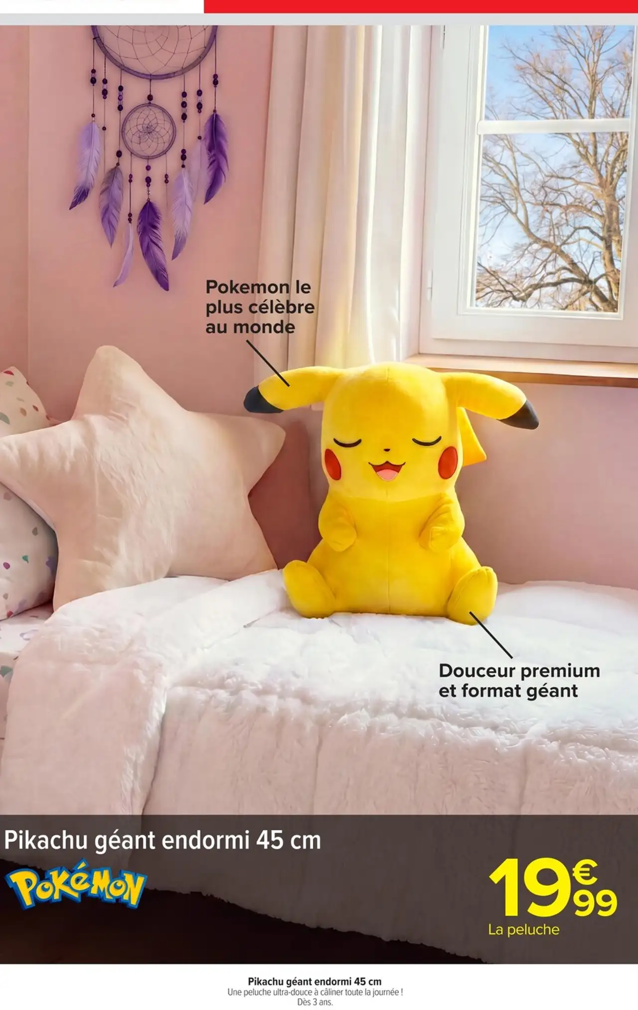 Pikachu géant endormi 45 cm Pokémon