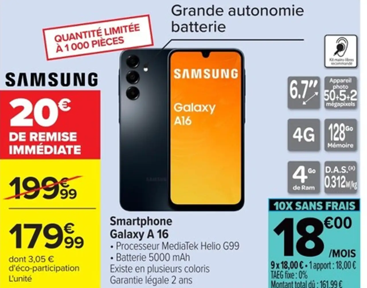Smartphone Samsung Galaxy A 16