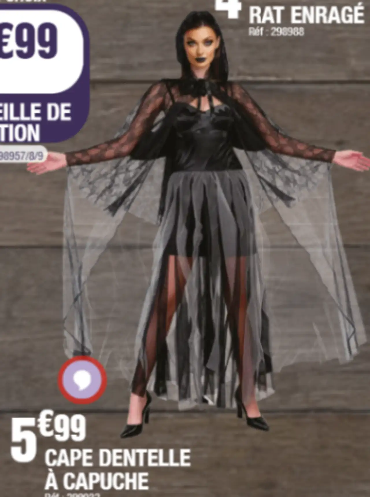 Cape dentelle à capuche