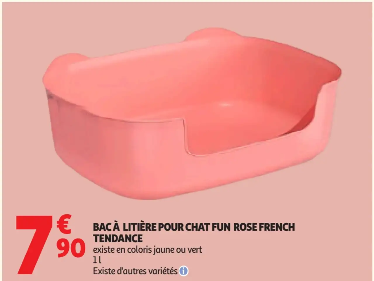 BAC À LITIÈRE POUR CHAT FUN ROSE FRENCH TENDANCE