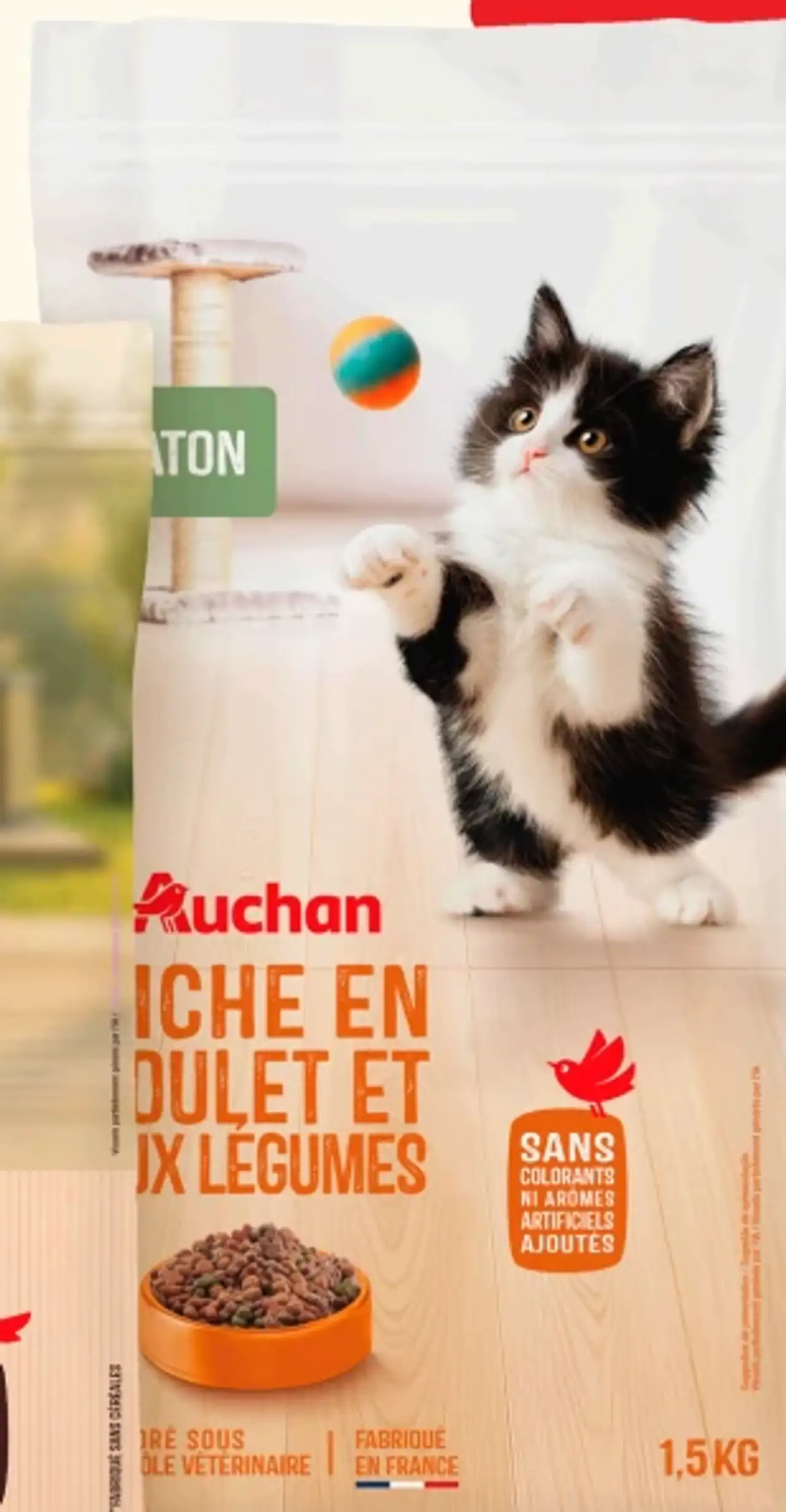 Croquettes chaton riche en poulet et aux légumes Auchan