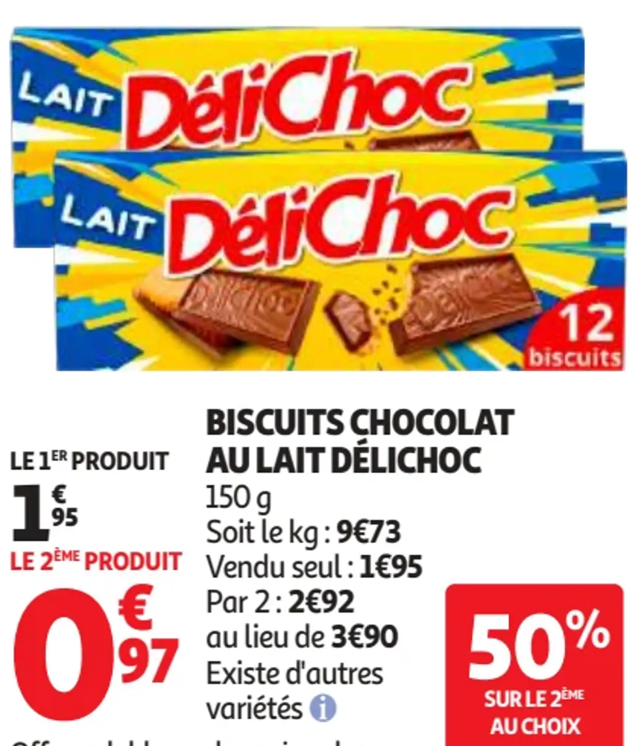 Biscuits chocolat au lait DéliChoc