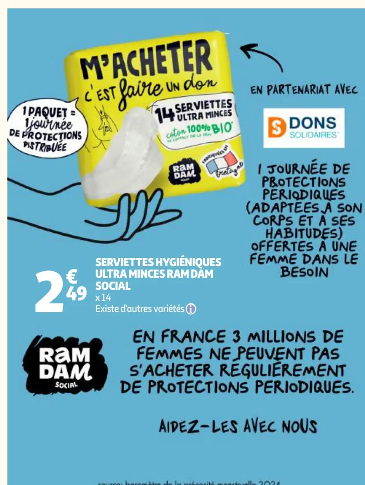 Serviettes hygiéniques ultra minces Ramdam Social