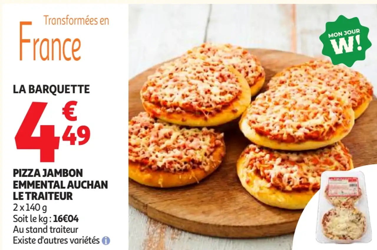 Pizza jambon emmental Auchan Le Traiteur