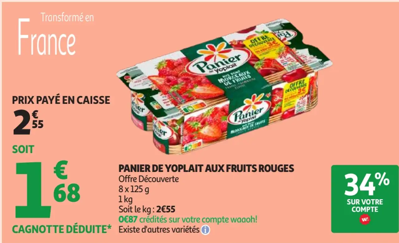 PANIER DE YOPLAIT AUX FRUITS ROUGES Offre Découverte