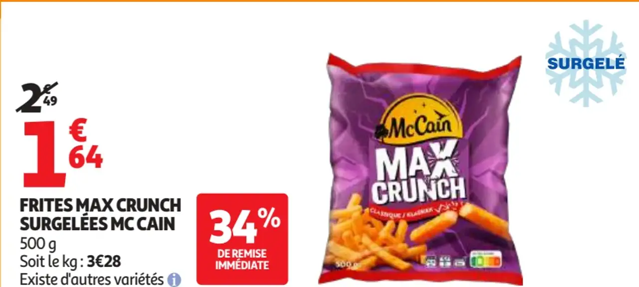 FRITES MAX CRUNCH SURGELÉES MC CAIN