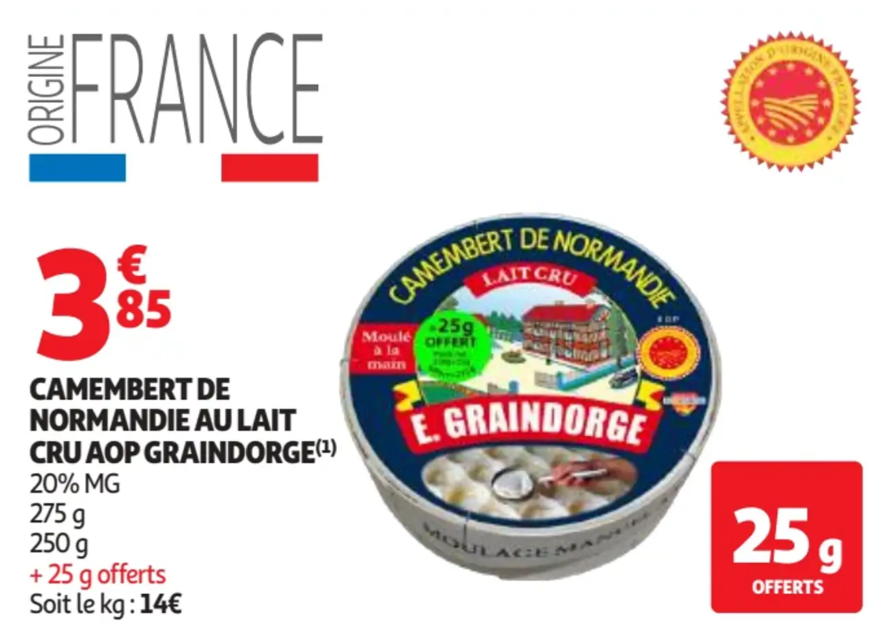 Camembert de Normandie au Lait Cru AOP Graindorge