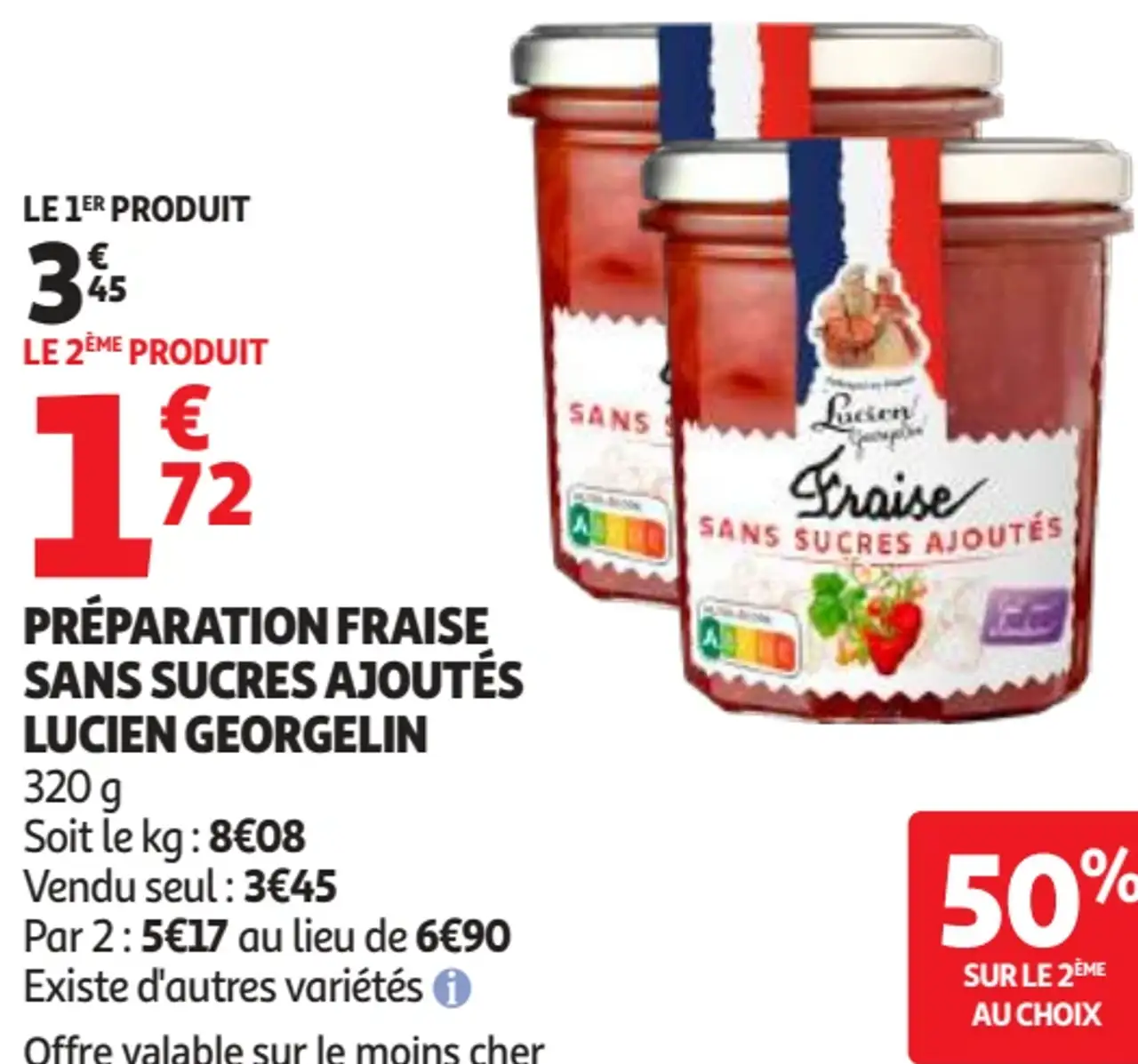 Préparation fraise sans sucres ajoutés Lucien Georgelin