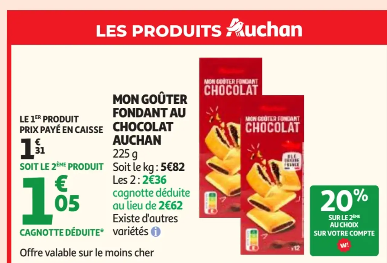 Mon Goûter Fondant au Chocolat Auchan