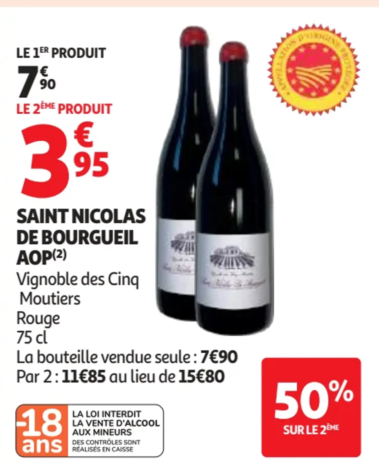 Saint Nicolas de Bourgueil AOP Vignoble des Cinq Moutiers Rouge