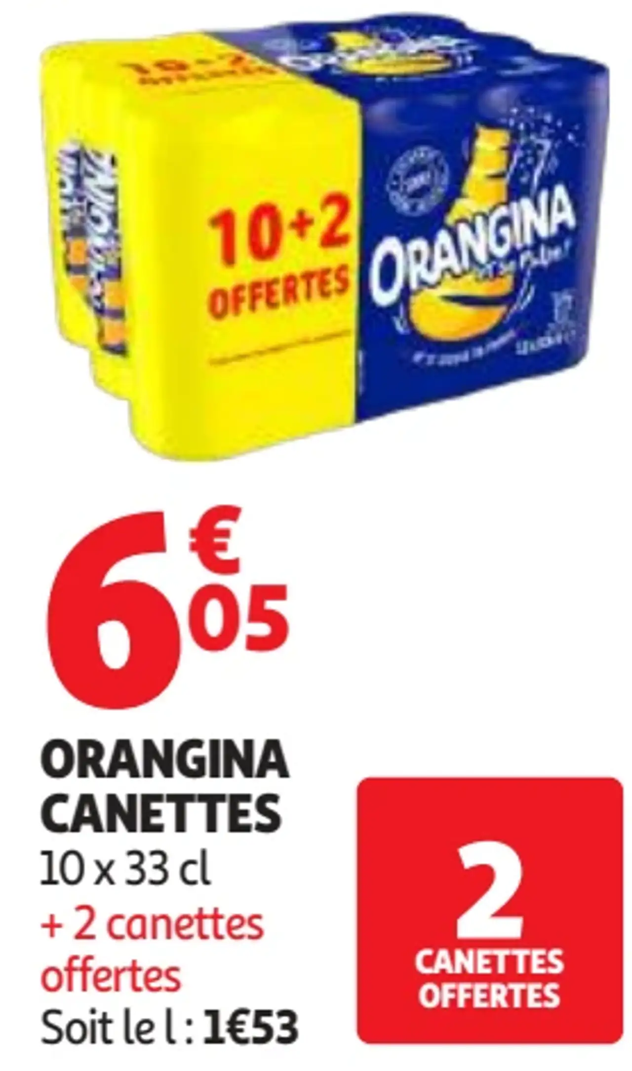 Orangina Canettes 10 x 33 cl + 2 canettes offertes