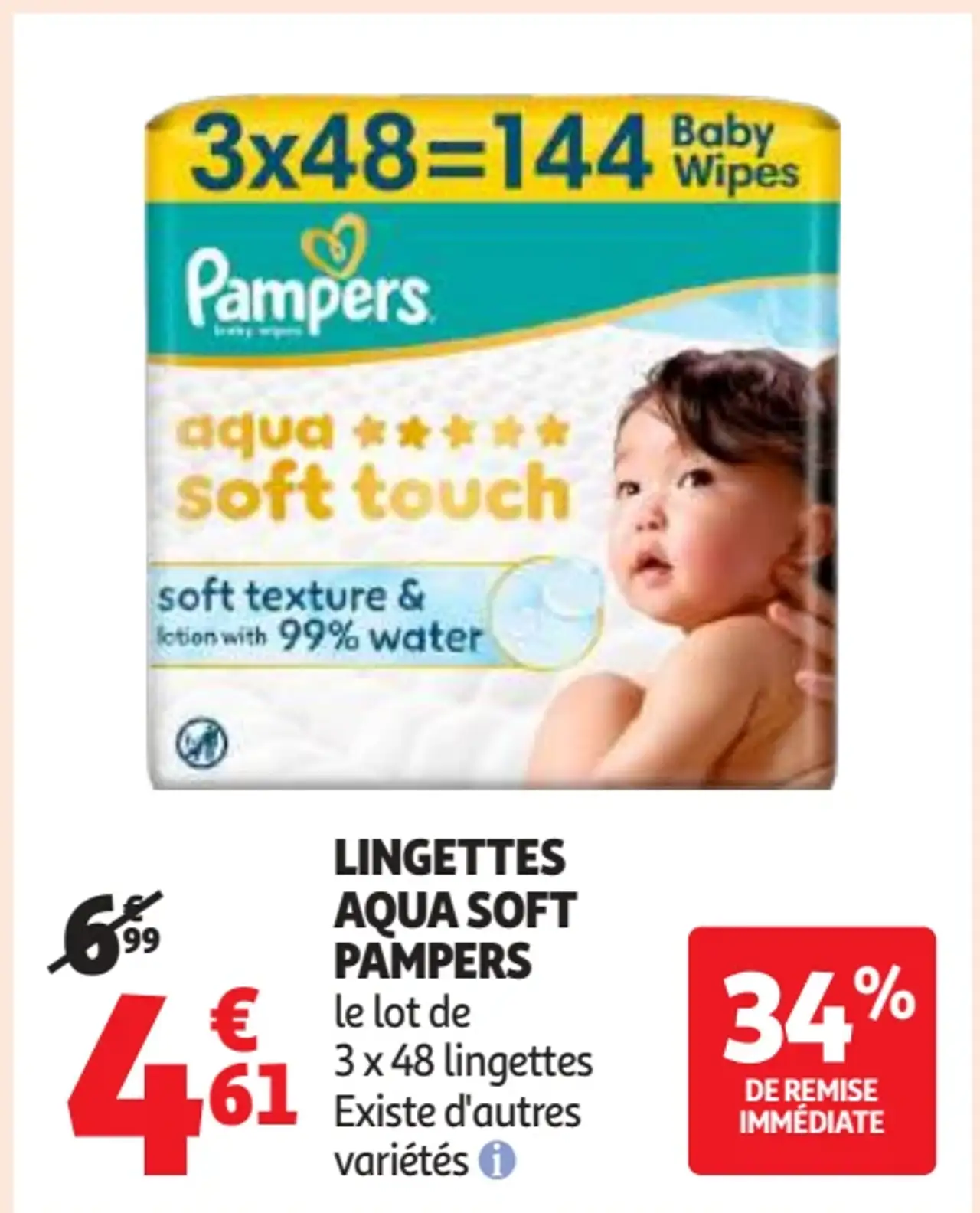 Lingettes aqua soft Pampers