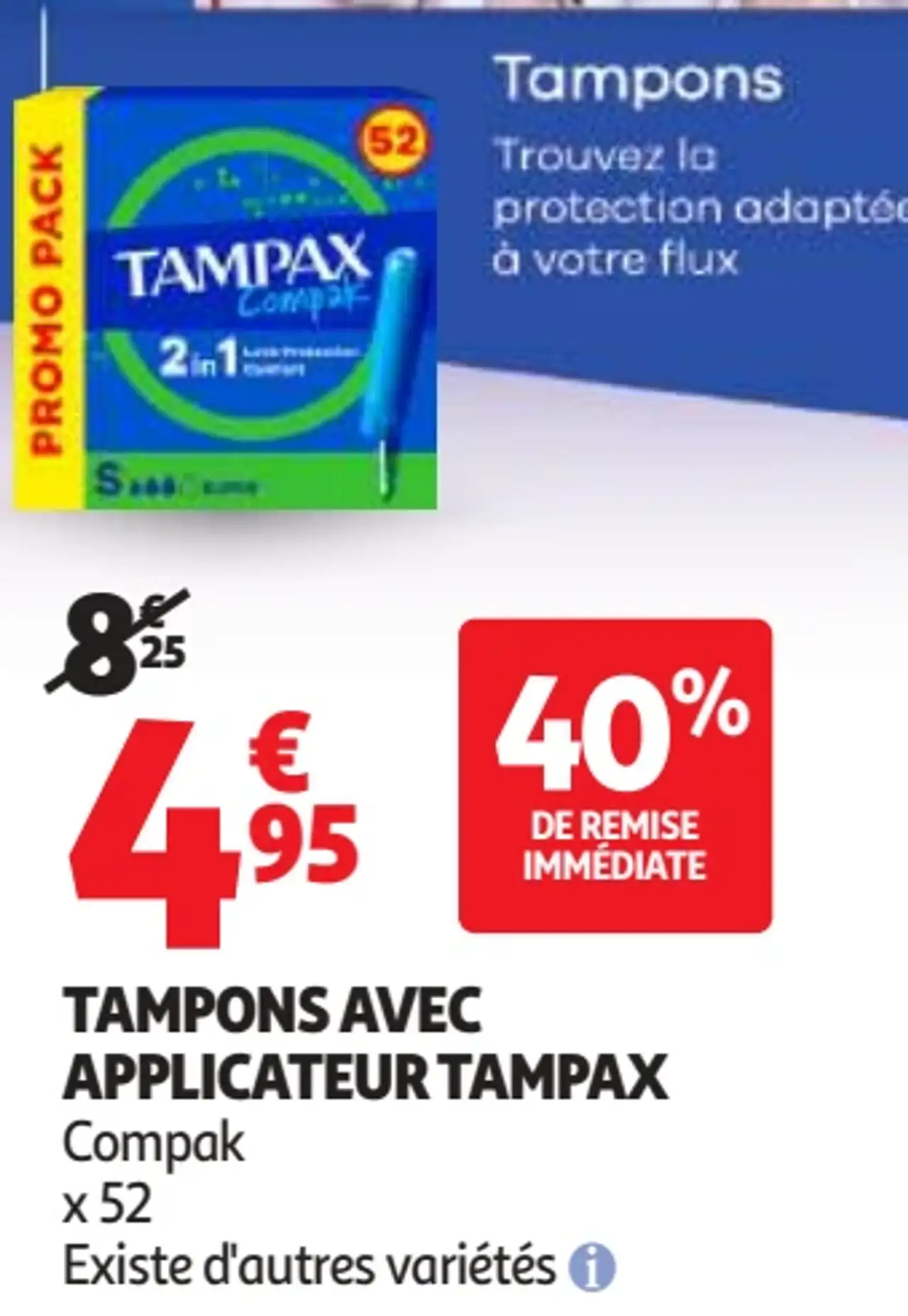 Tampons avec applicateur Tampax Compak x 52