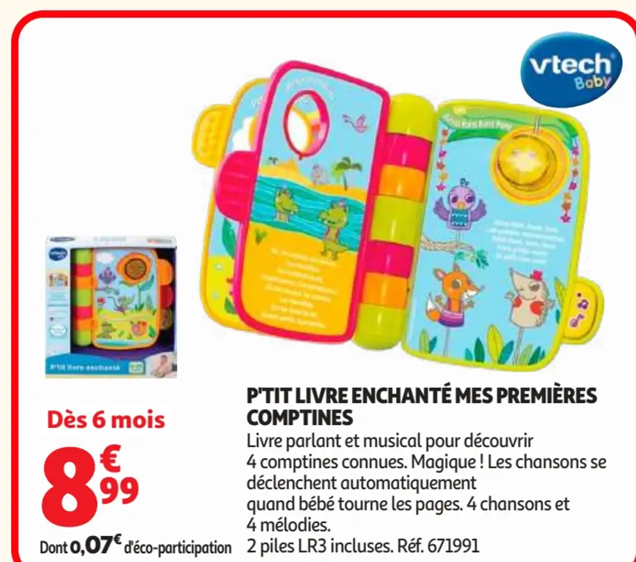 P'tit livre enchanté mes premières comptines vtech Baby