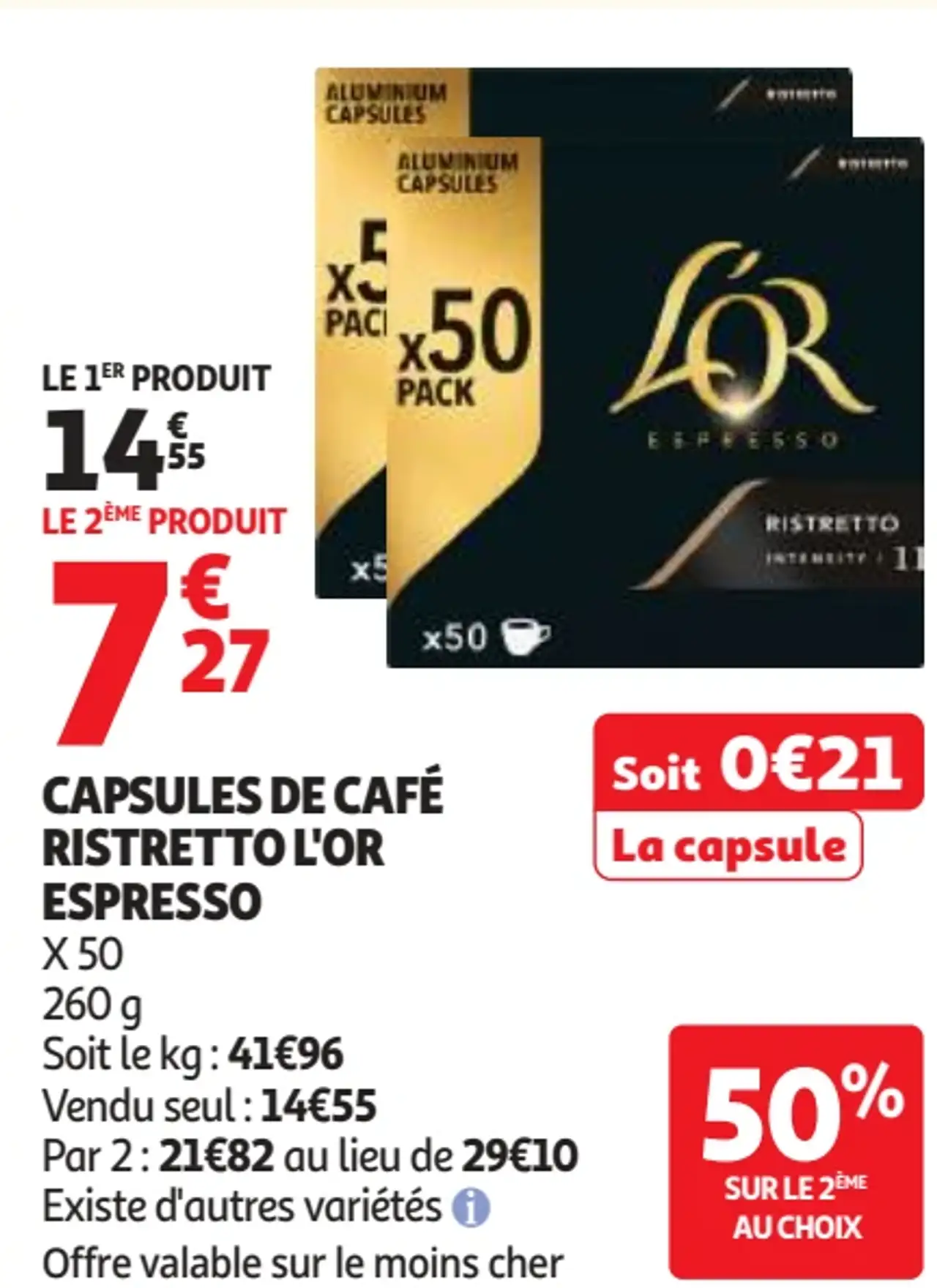 Capsules de café ristretto L'Or Espresso