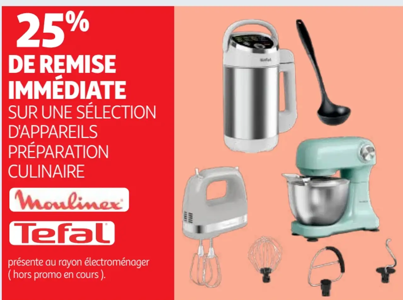 Sélection d'appareils préparation culinaire Moulinex / Tefal