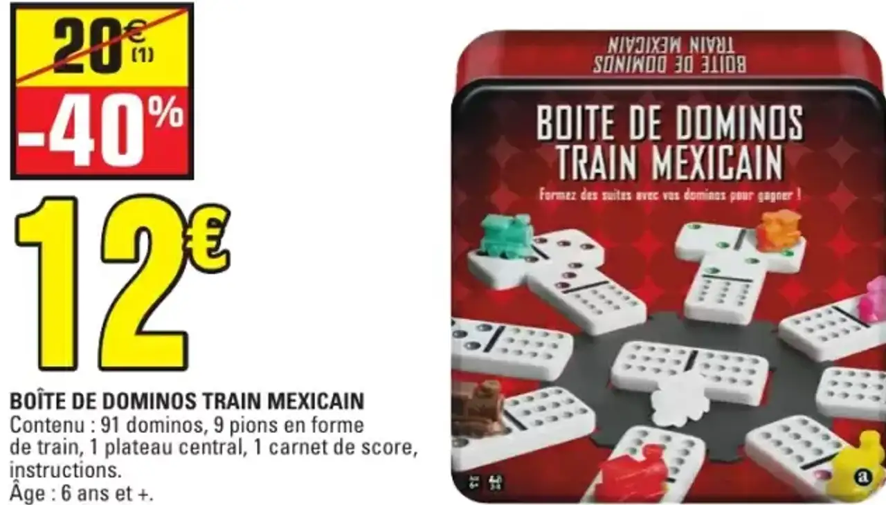 Boîte de dominos Train Mexicain