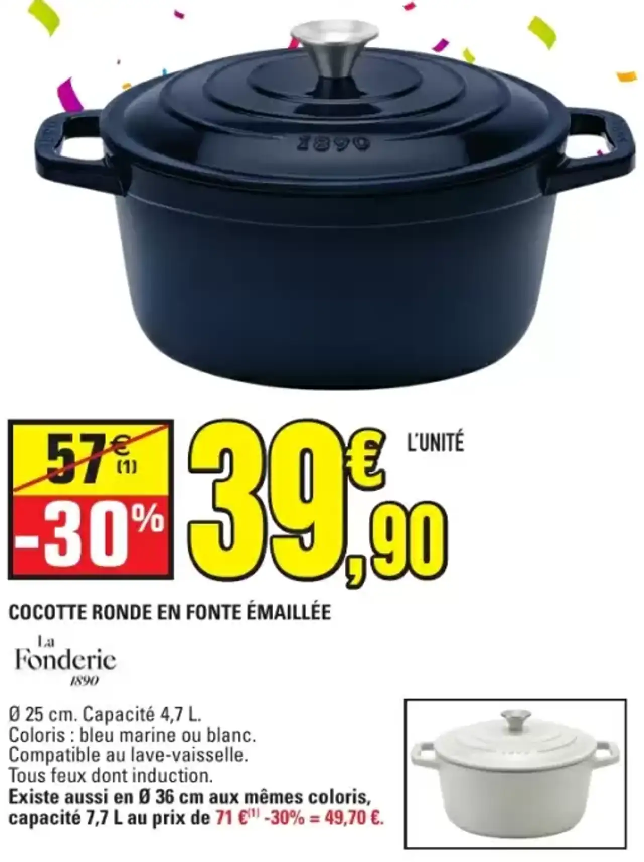 Cocotte ronde en fonte émaillée La Fonderie 1890