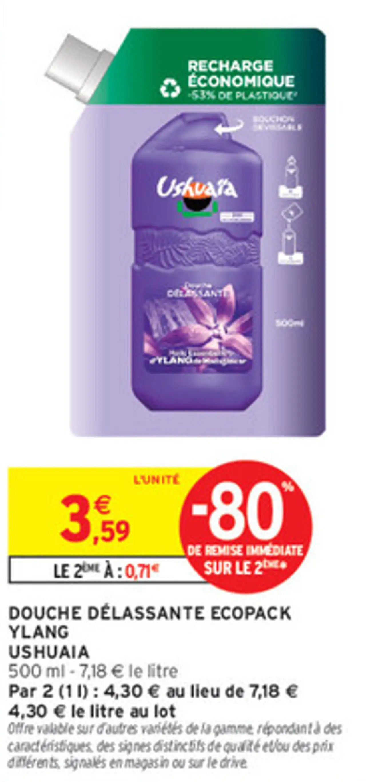 DOUCHE DÉLASSANTE ECOPACK YLANG USHUAIA