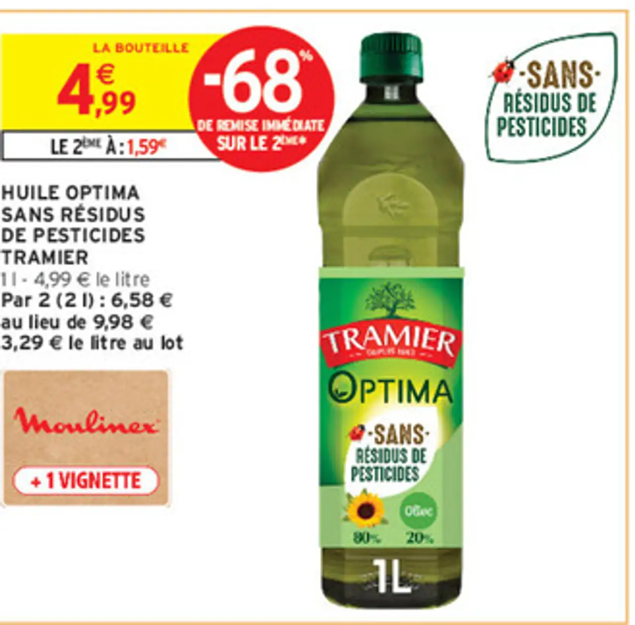 Huile Optima sans résidus de pesticides Tramier