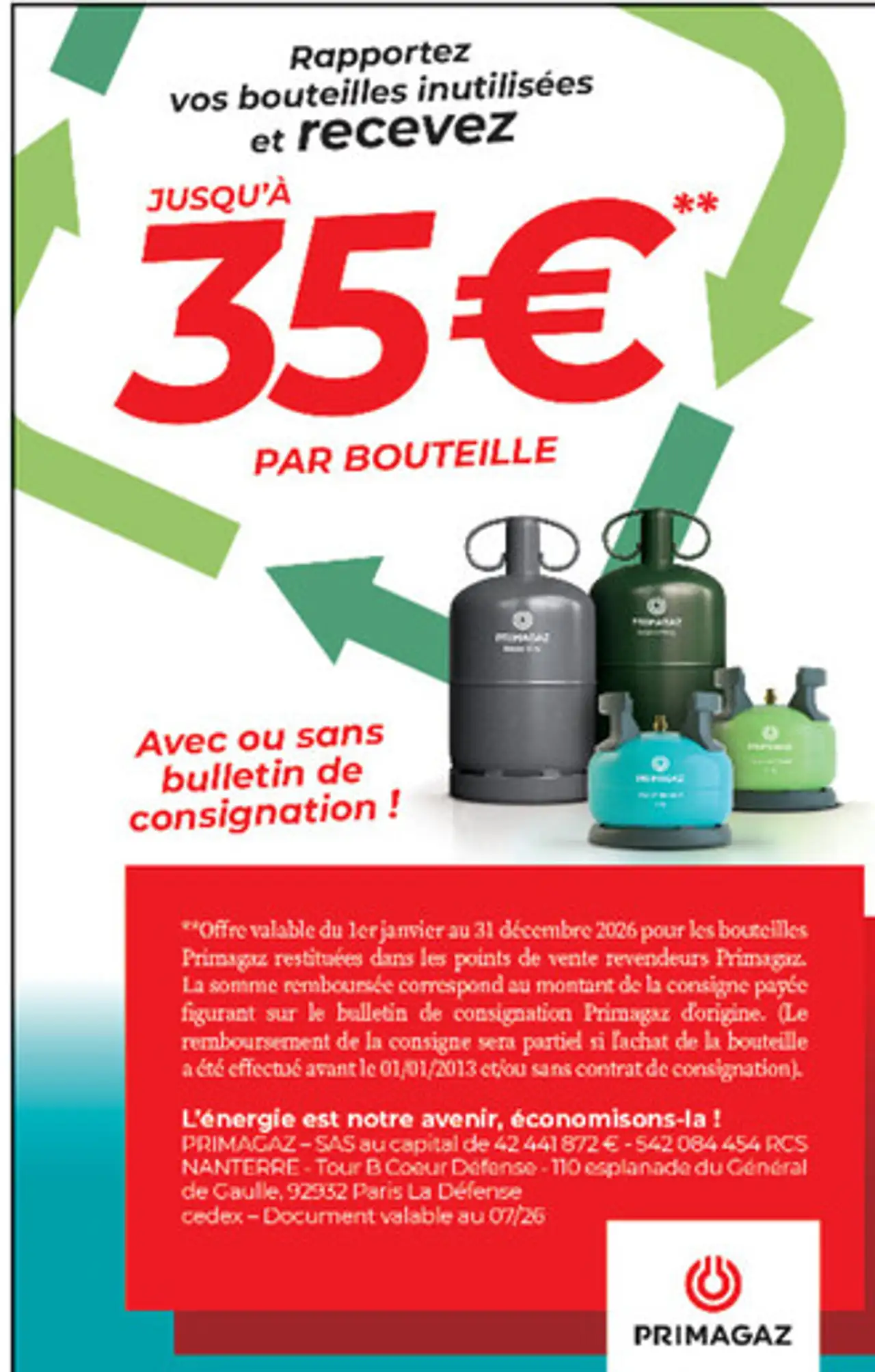 Bouteilles de gaz Primagaz