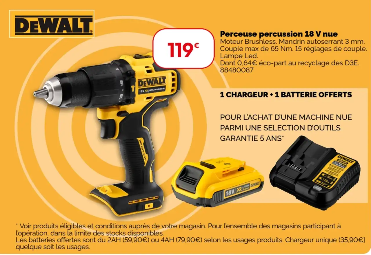Perceuse percussion 18 V nue DeWalt