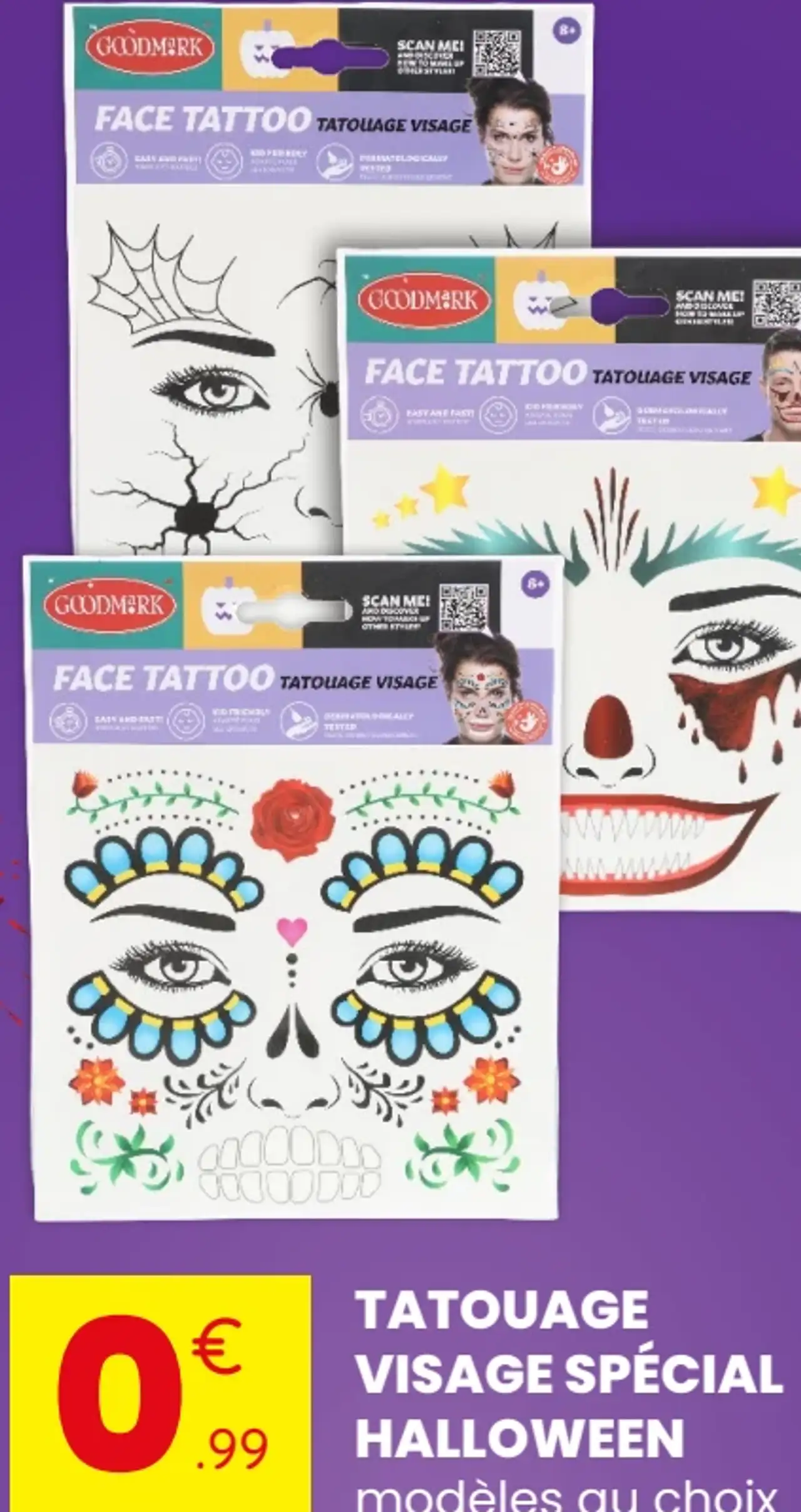 Tatouage Visage Spécial Halloween Goodmark