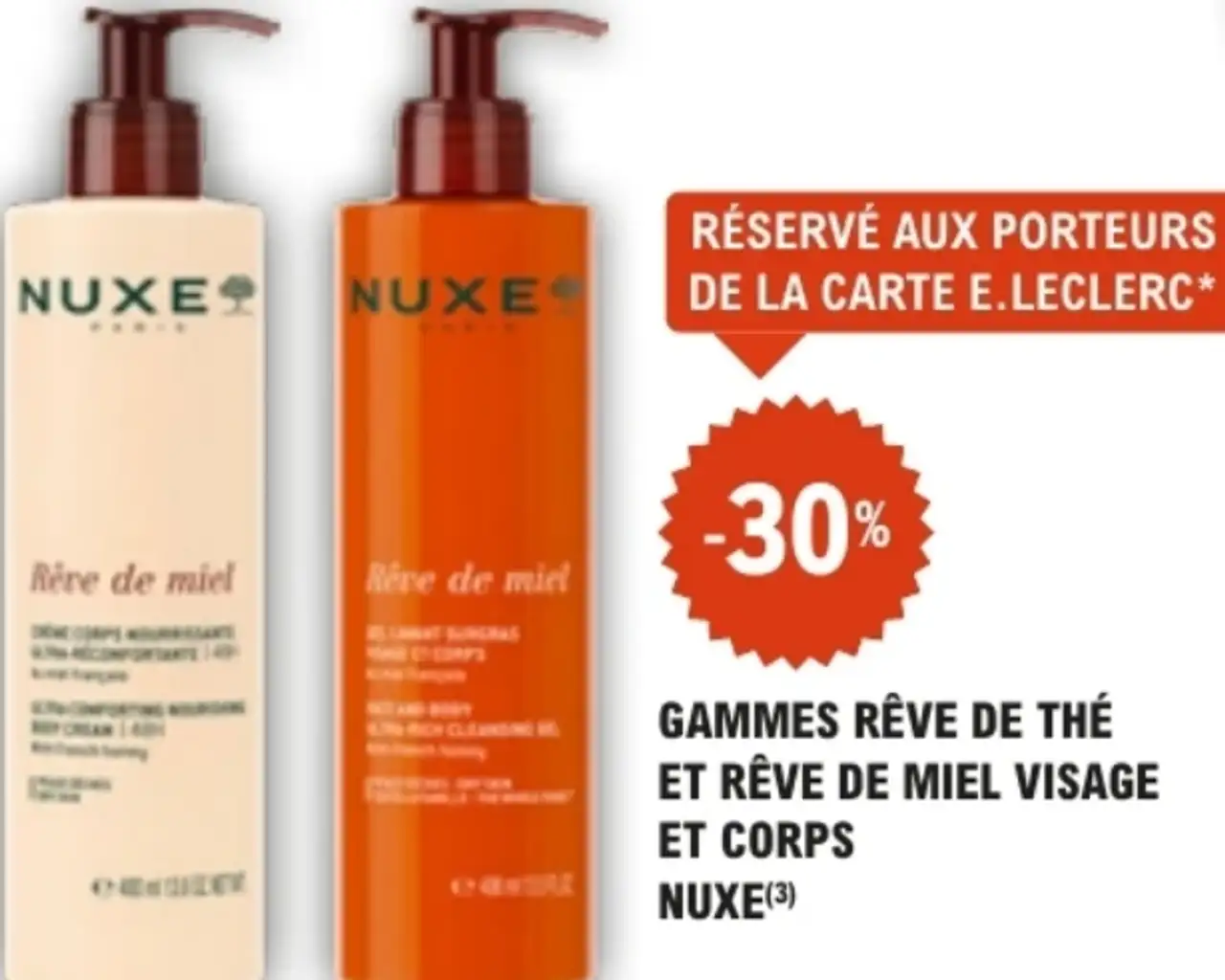 Gammes Rêve de Thé et Rêve de Miel visage et corps Nuxe