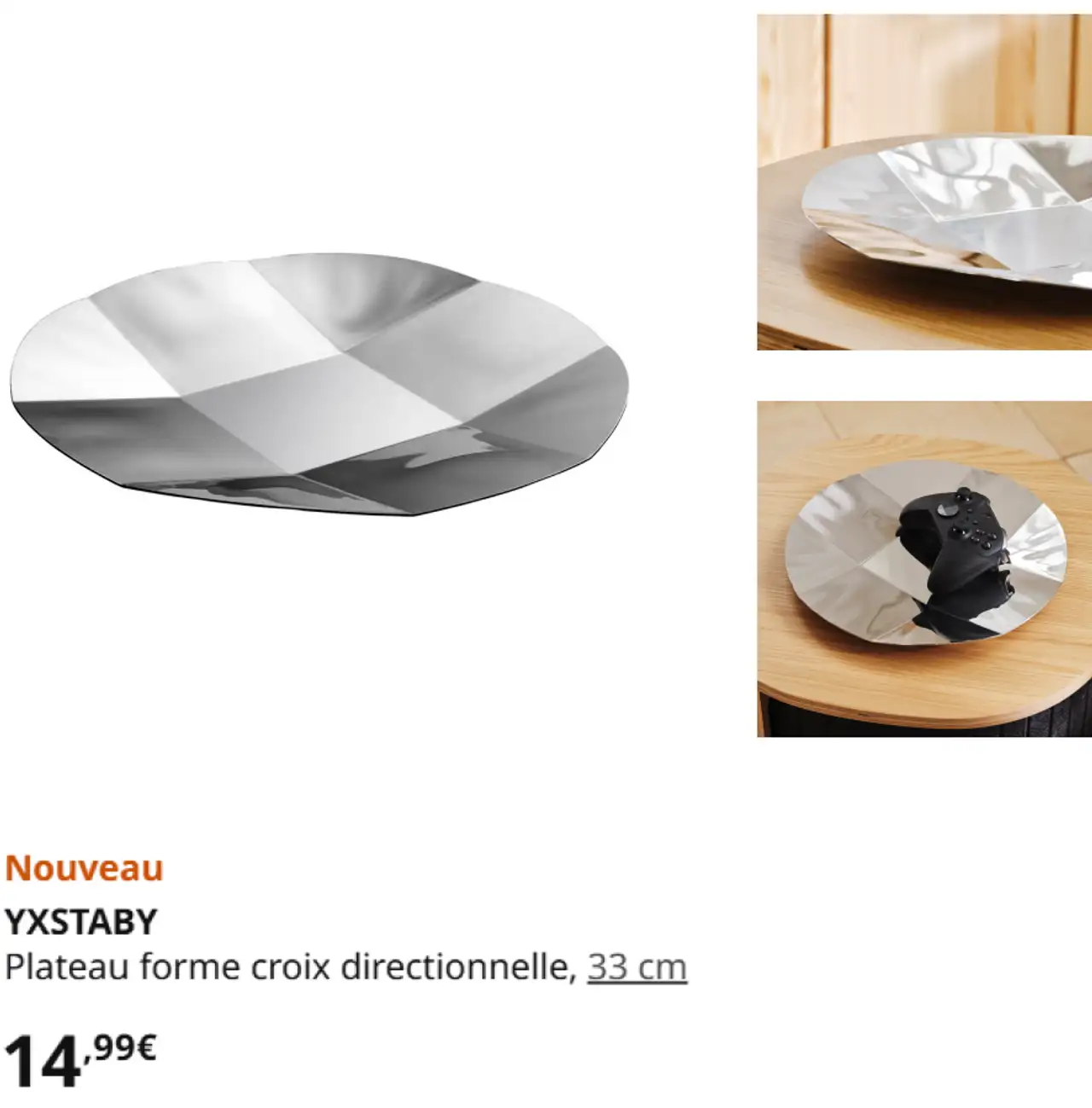 IKEA YXSTABY Plateau forme croix directionnelle, 33 cm