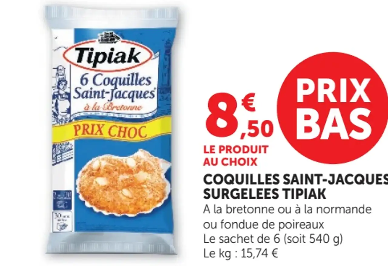 Coquilles Saint-Jacques surgelées Tipiak