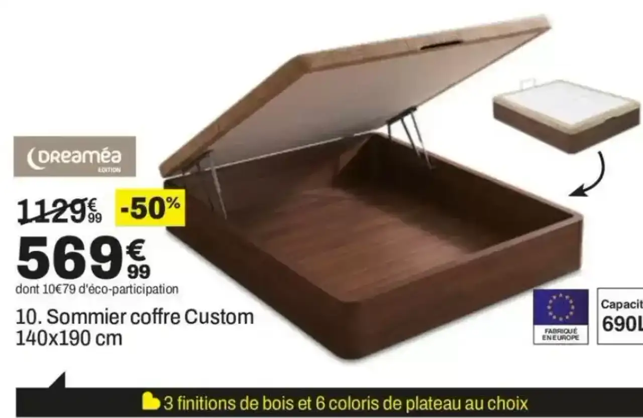 Dreamea Edition Sommier coffre Custom 140x190 cm