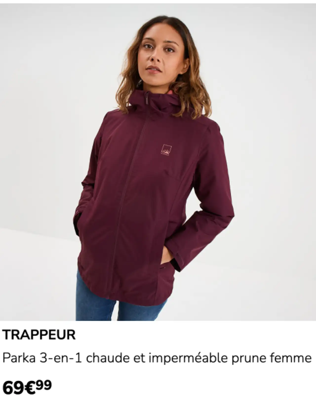 Parka 3-en-1 chaude et imperméable prune femme TRAPPEUR