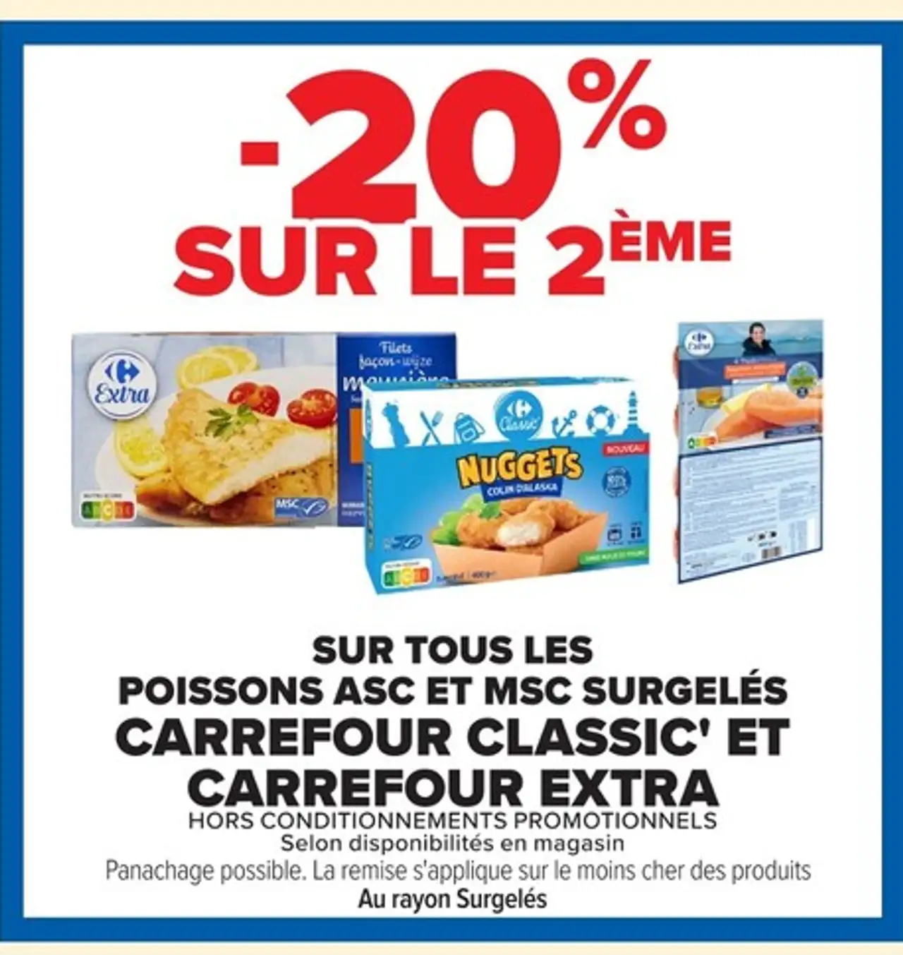 Poissons ASC et MSC surgelés Carrefour Classic' et Carrefour Extra