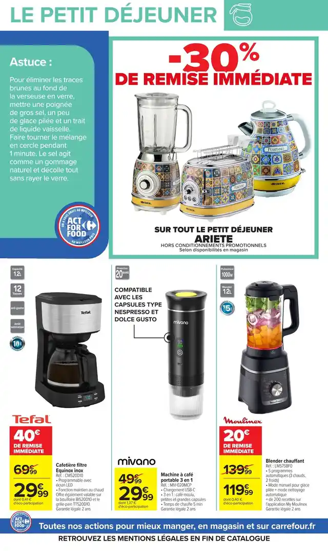 newspaper image - Cafetière filtre Equinox inox Tefal CM520D10 - Carrefour