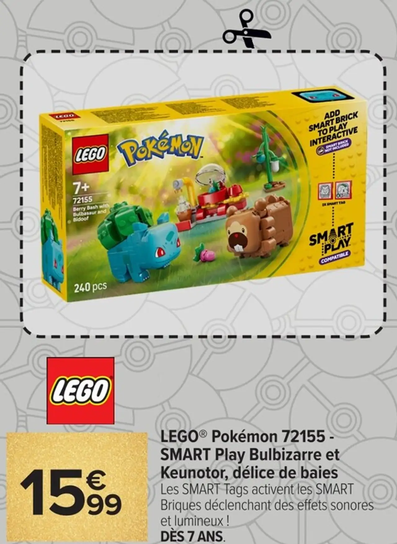 LEGO® Pokémon 72155 - SMART Play Bulbizarre et Keunotor, délice de baies