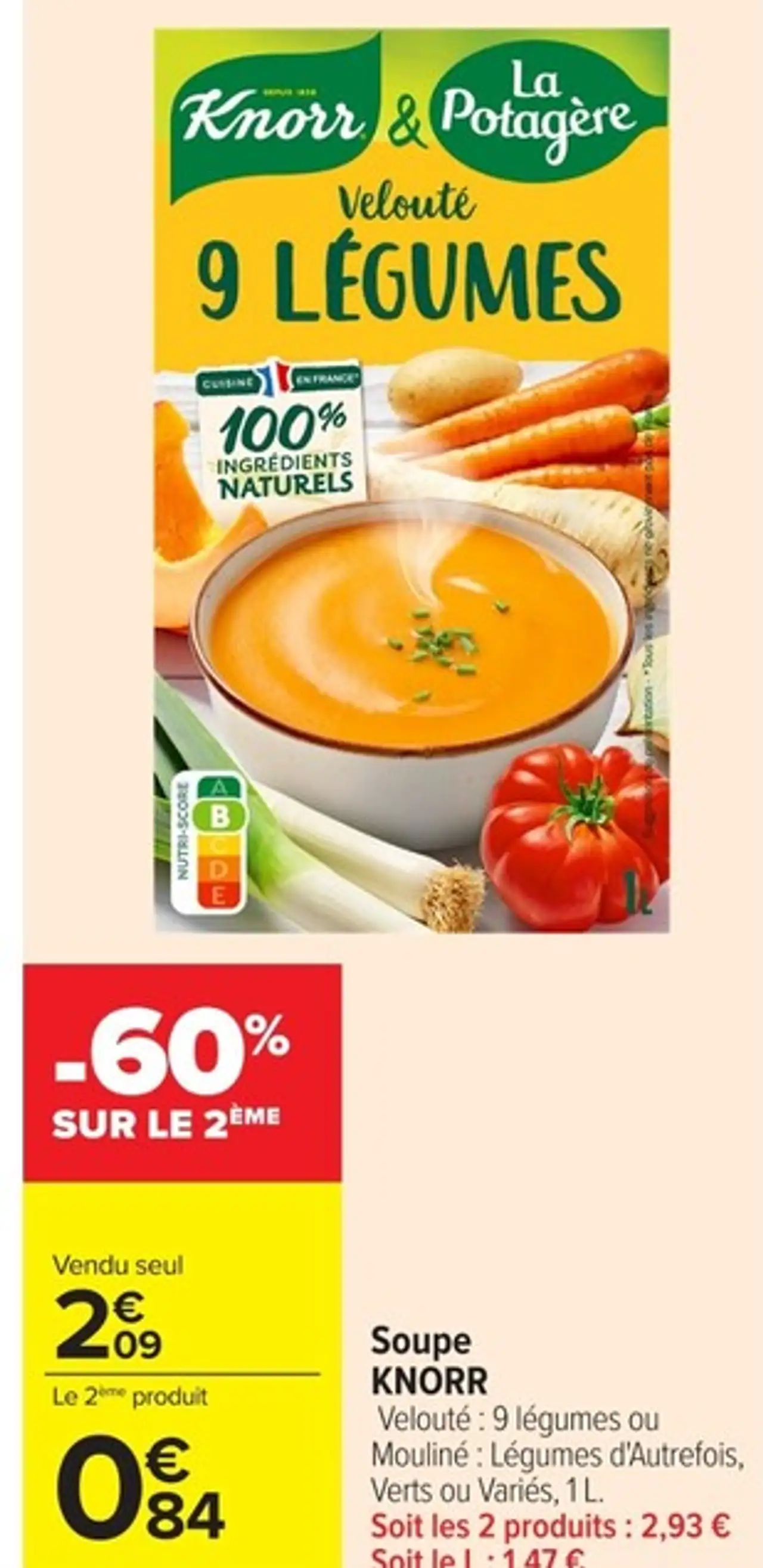 Soupe KNORR Velouté : 9 légumes ou Mouliné