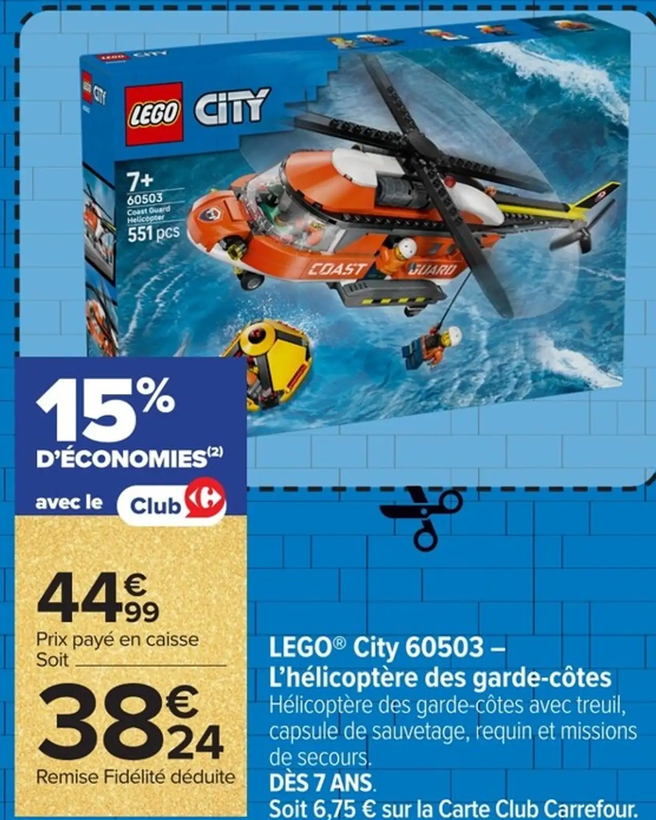 LEGO® City 60503 – L'hélicoptère des garde-côtes