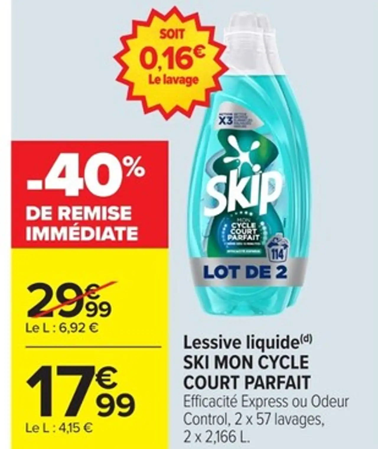 Lessive liquide Skip Ski Mon Cycle Court Parfait