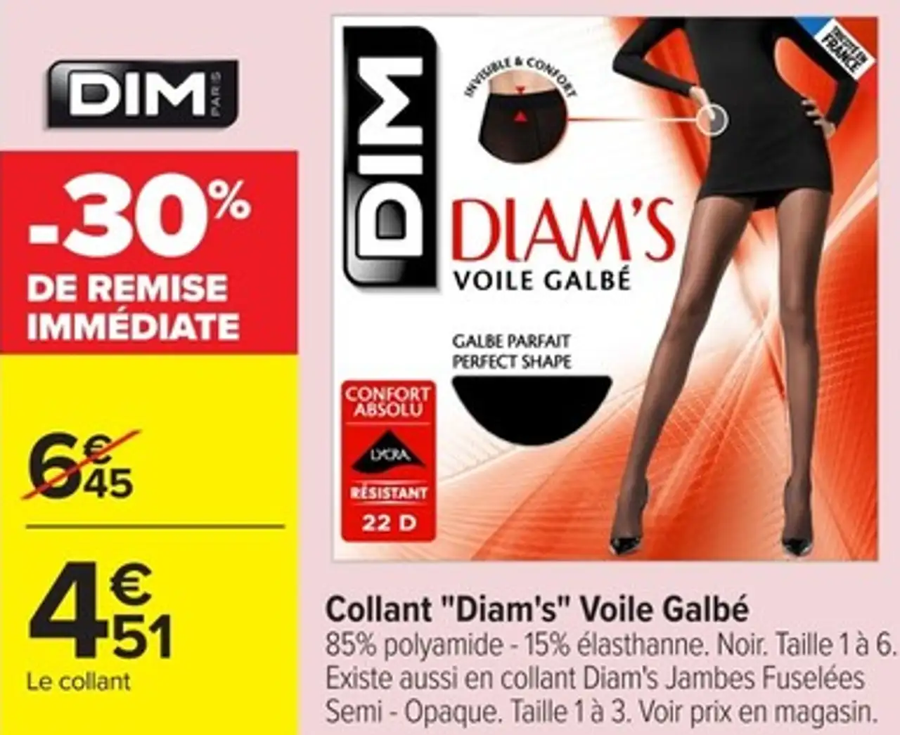 Collant "Diam's" Voile Galbé DIM