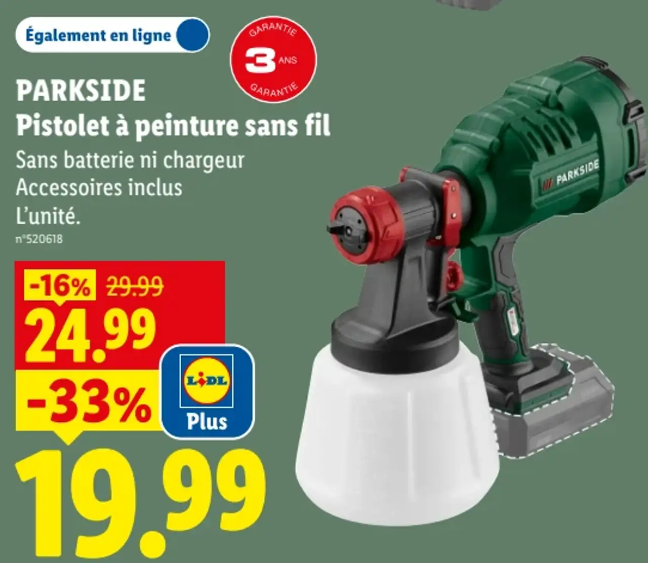 PARKSIDE Pistolet à peinture sans fil