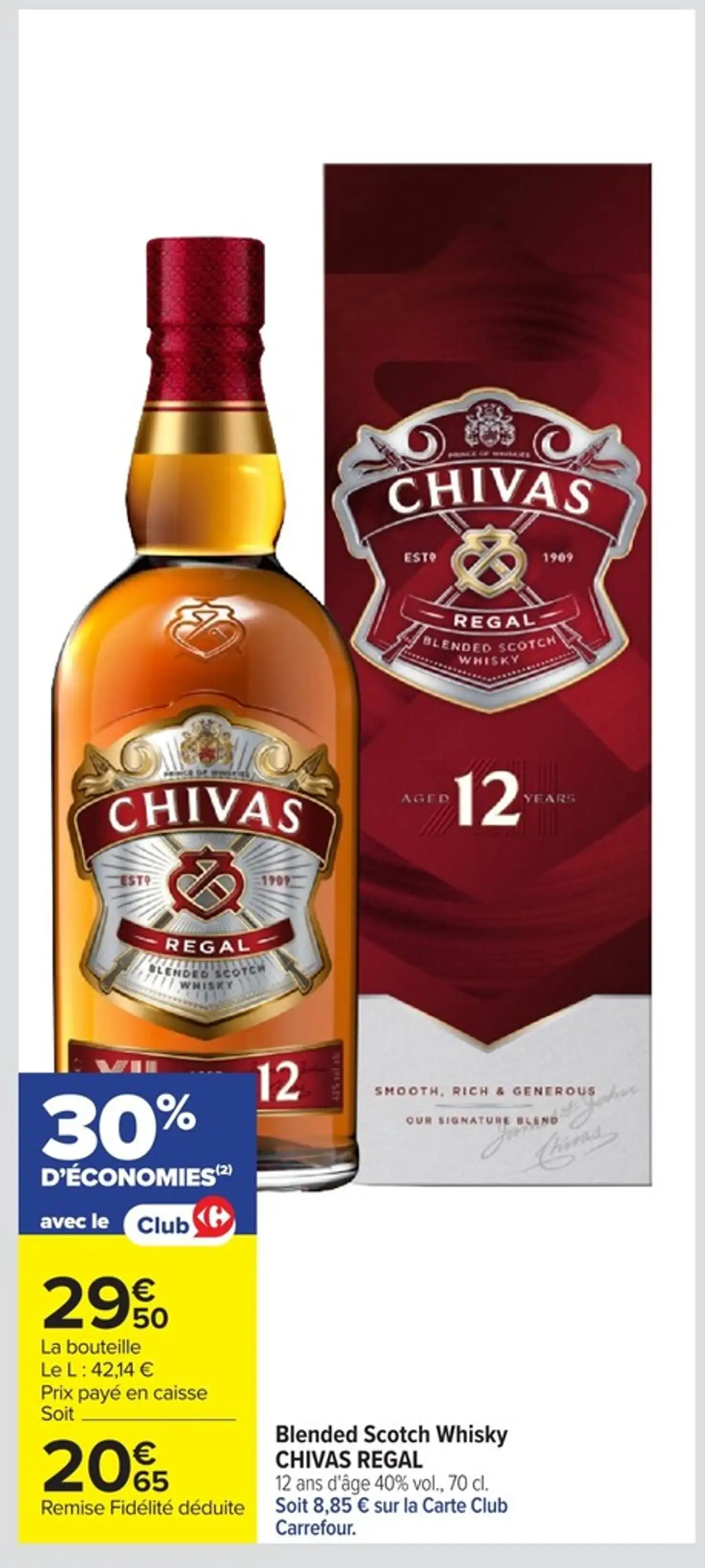 Blended Scotch Whisky CHIVAS REGAL 12 ans d'âge