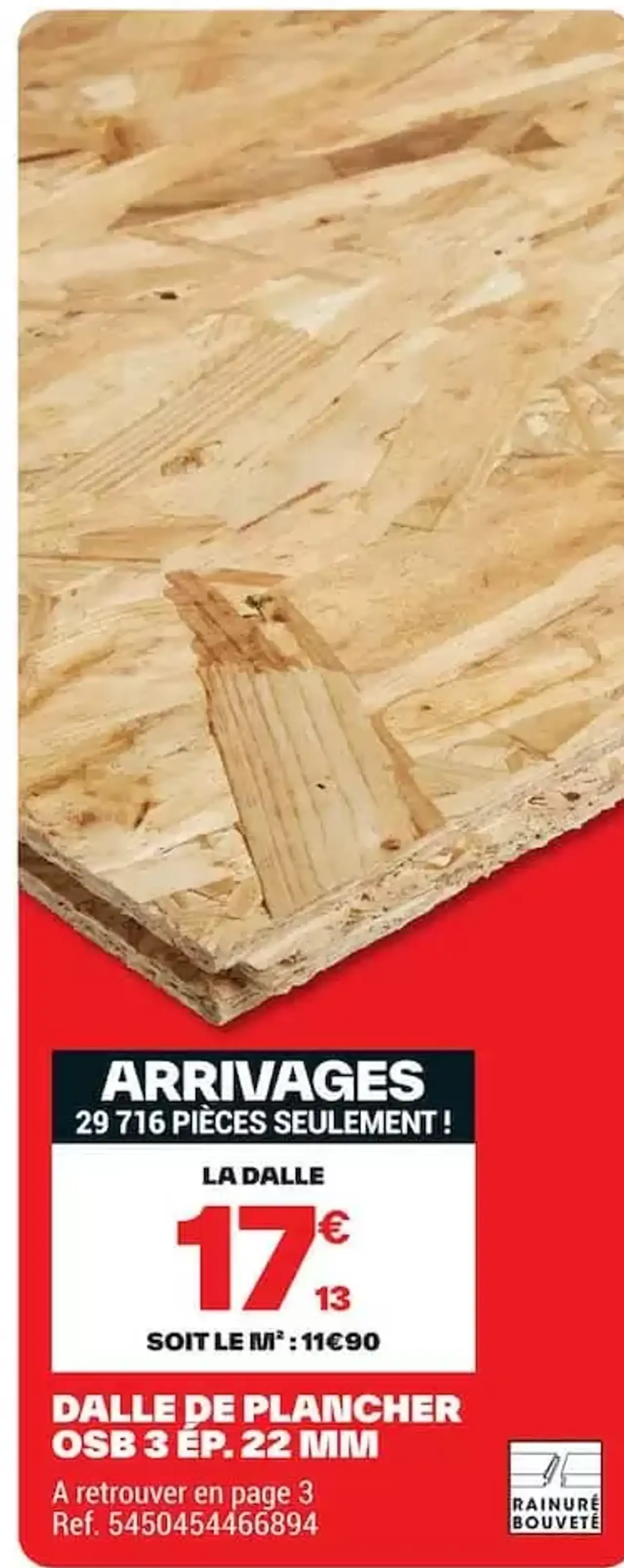 DALLE DE PLANCHER OSB 3 ÉP. 22 MM