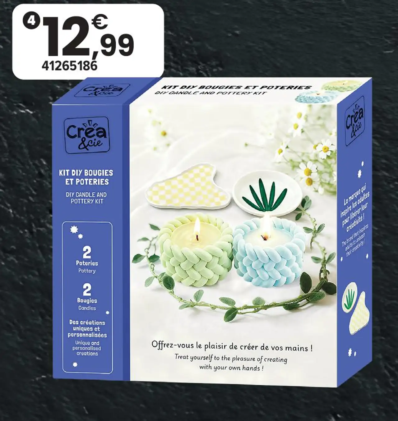 Crea & Cie Kit DIY Bougies et Poteries