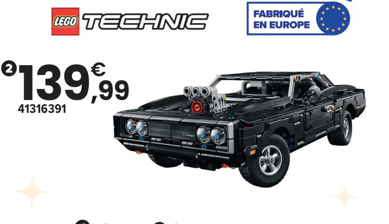LEGO Technic - 42231 Voiture Dodge Charger R/T Fast and Furious