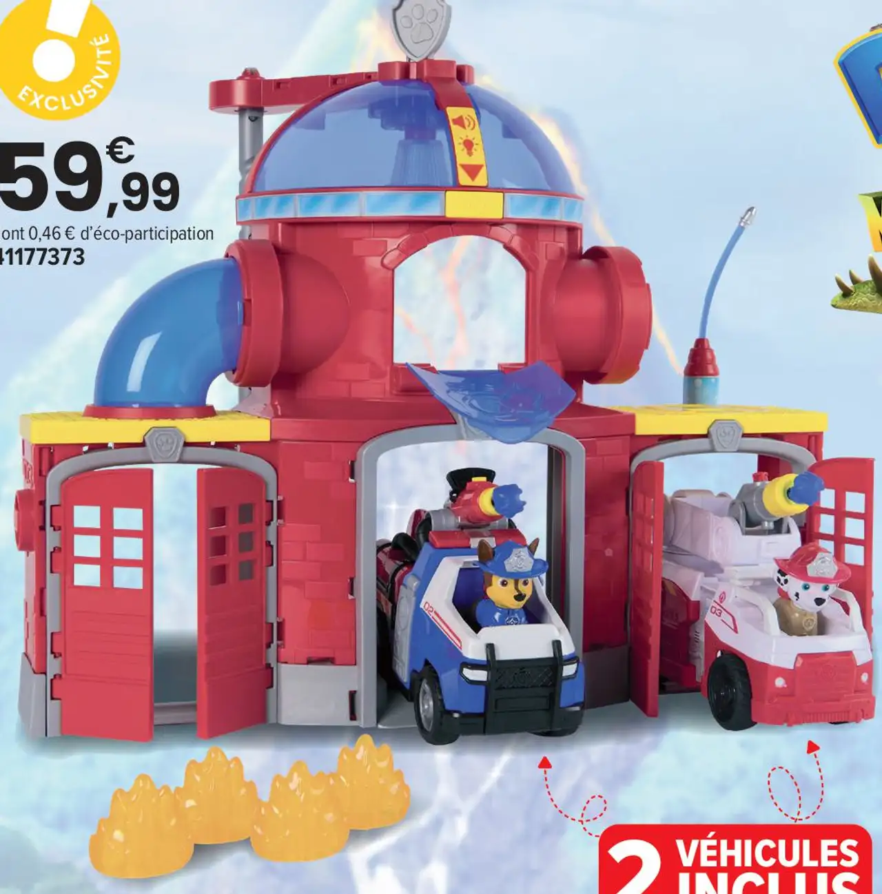 Paw Patrol Coffret Caserne de Pompiers et 2 véhicules Fire Rescue