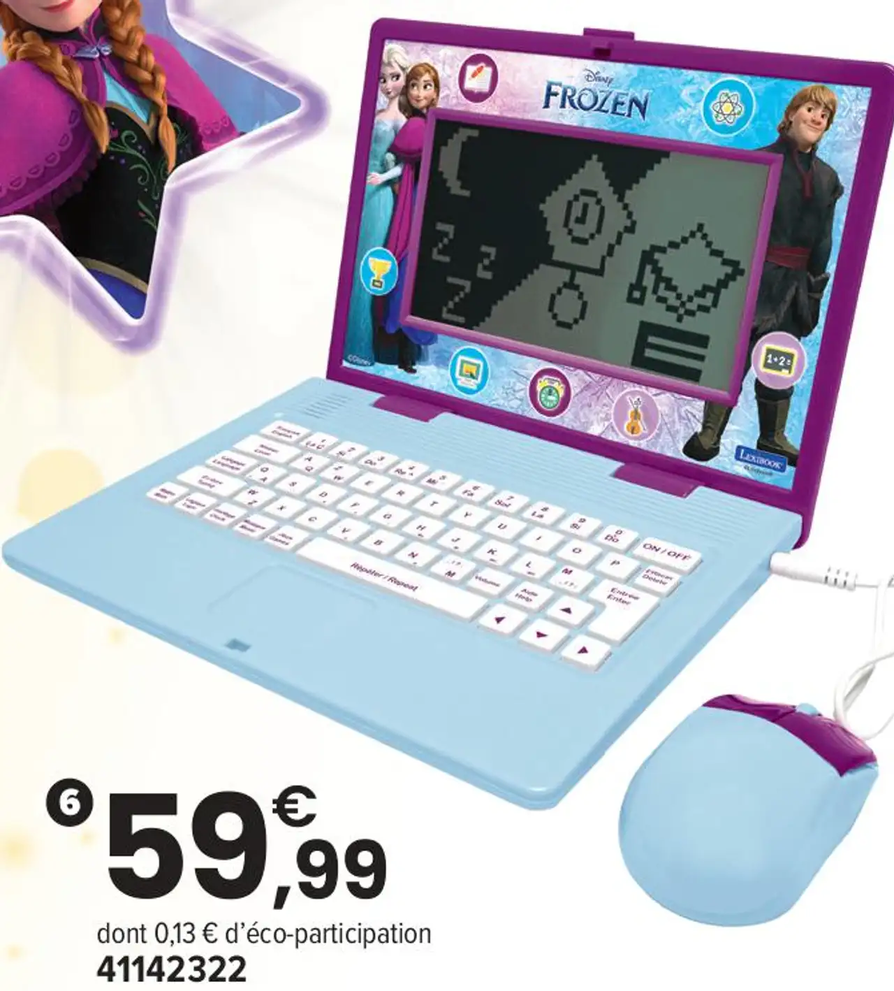 Ordinateur éducatif bilingue français-anglais Lexibook Disney La Reine des Neiges