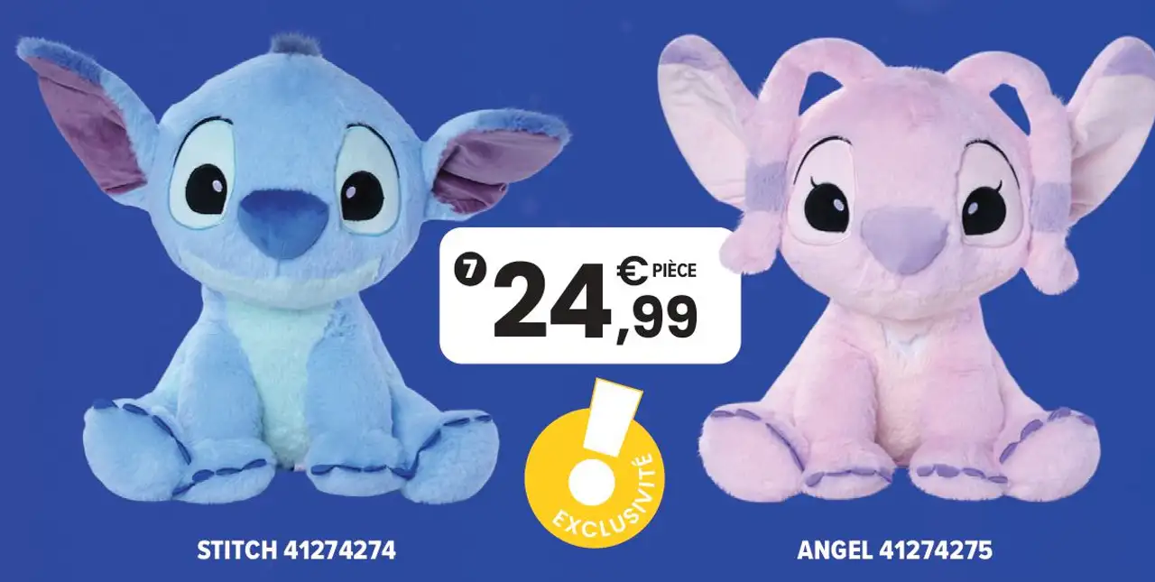 Peluche Fluffy Disney Stitch / Angel