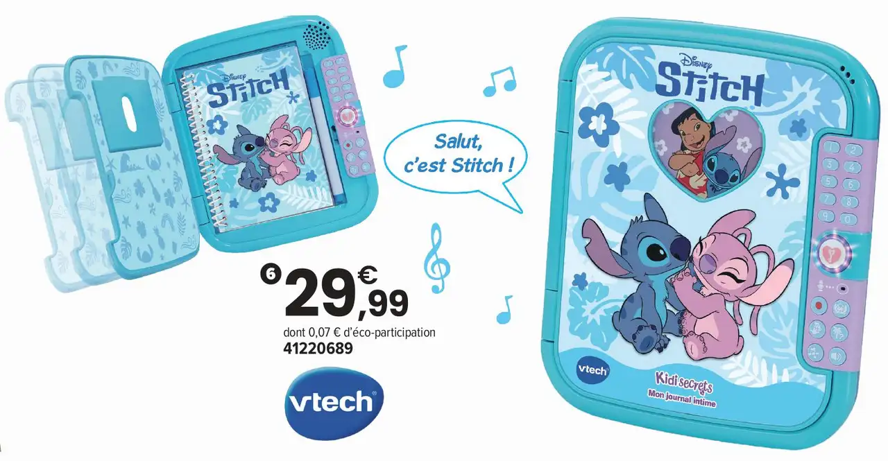 KidiSecrets, mon journal intime VTech Disney Stitch